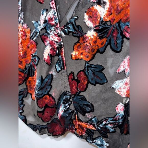 Free People womens Tied To You Tank in Dark Combo Sheer Velvet Burnout S NWT - Picture 3 of 9